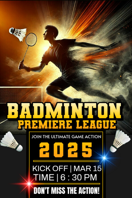 Badminton championship Plakkaat template