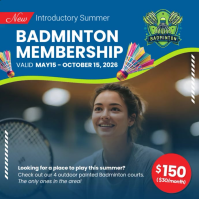 Badminton Club Membership Ad Post Template Instagram-opslag