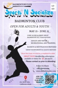 Badminton Club Story Ad Template Poster