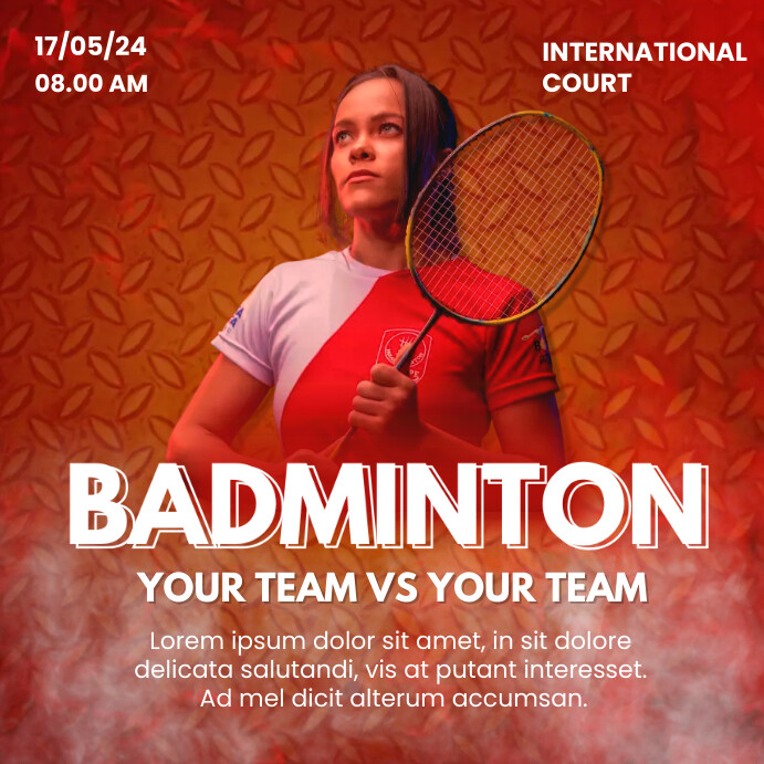 Badminton competitions day match schedule Template | PosterMyWall