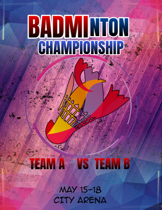 Badminton design Flyer (US Letter) template