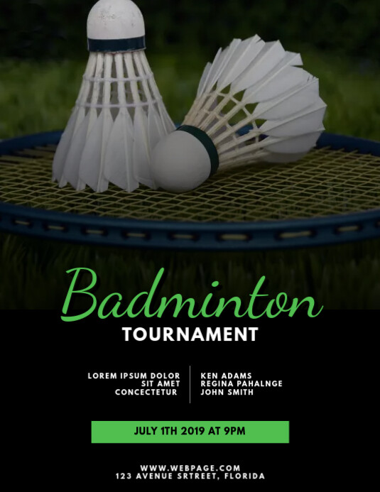 Badminton Flyer Design Template