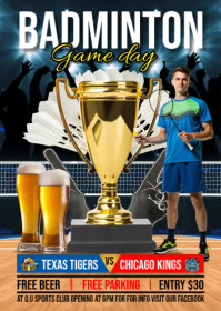 Badminton flyer A6 template