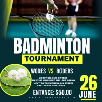 Badminton flyer Pos Instagram template
