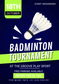 badminton flyer template A3