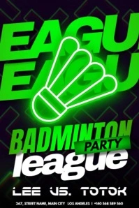 Badminton League 海报 template