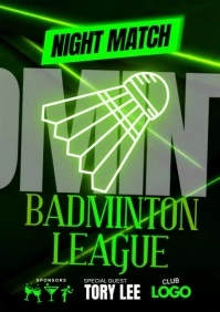 Badminton League Event A4 template