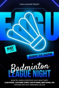 Badminton League Night Poster template