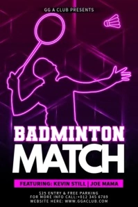 Badminton Match 海报 template