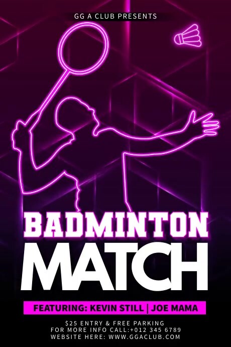 Badminton Match โปสเตอร์ template