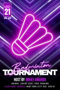 Badminton Match Poster template