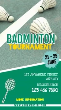 Badminton Poster Instagram Story template