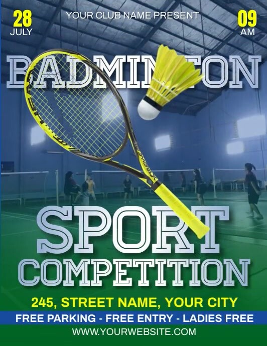 Badminton Sport Competition Pamflet (VSA Brief) template