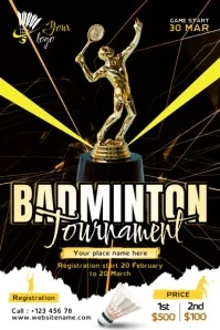 Badminton Template Banner 4' × 6'