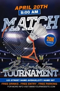Badminton Tournament Ads Poster template