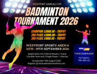 Negro Badminton Tournament Volante Template