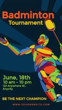 Badminton Tournament Instagram Story template