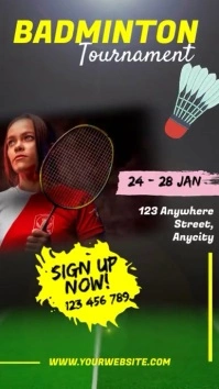 Badminton Tournament Reel Instagram template