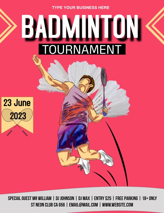 Badminton Tournament Templat PosterMyWall