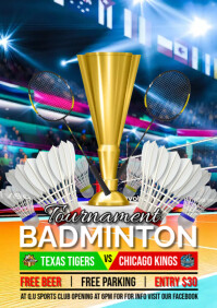 Badminton tournament A5 template