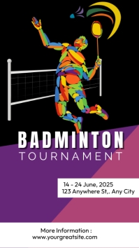 Badminton Poster Instagram Story Template | PosterMyWall