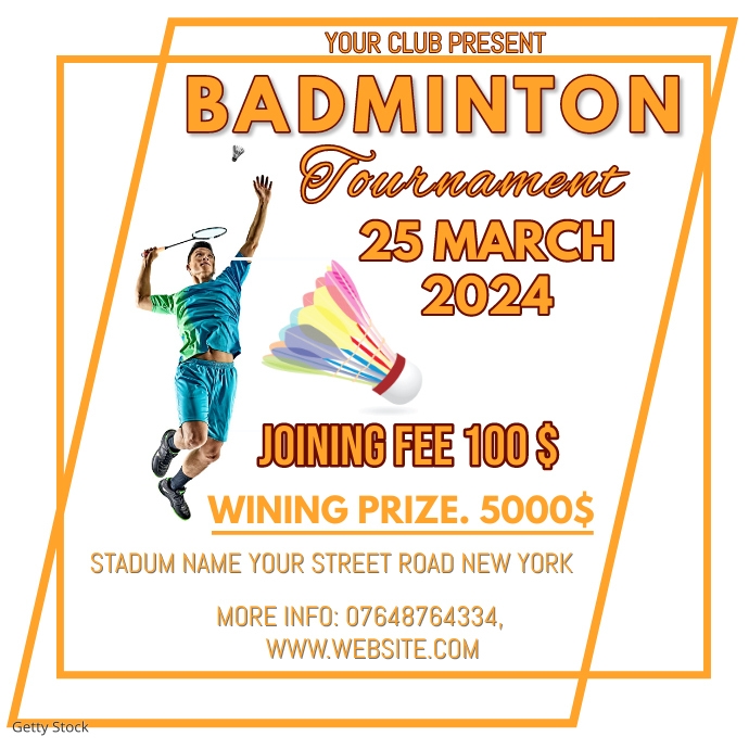 Badminton Tournament Logo template