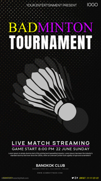 Copy of Badminton Tournament Digital Advert Instagram Story | PosterMyWall