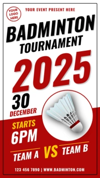 Badminton Tournament Flyer WhatsApp-status template