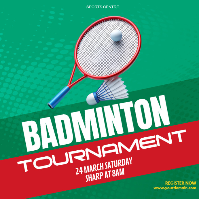 Badminton Tournament Instagram Post Template | PosterMyWall