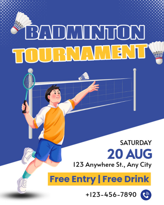 BADMINTON TOURNAMENT INSTAGRAM POST template