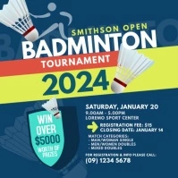 Badminton Tournament Instagram Video Post template