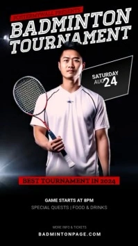 Badminton Tournament instagram video reel template