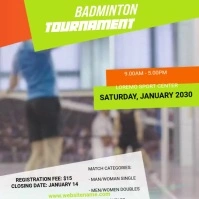 Badminton tournament Post template