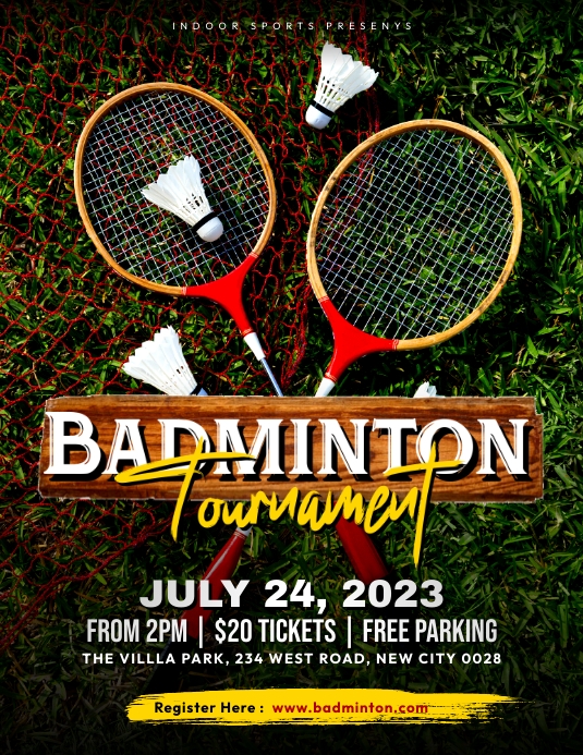 Badminton tournament poster design Template | PosterMyWall