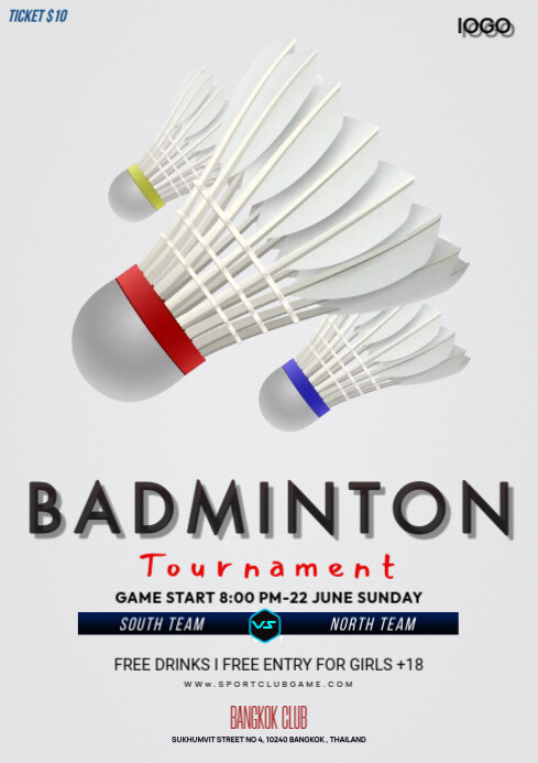 Badminton tournament poster Template | PosterMyWall