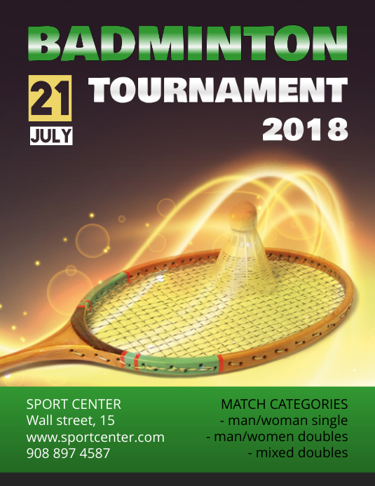 Badminton Tournament Schedule Flyer Template PosterMyWall