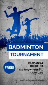 badminton tournament template Instagram-verhaal