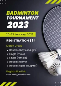 badminton tournament template A4