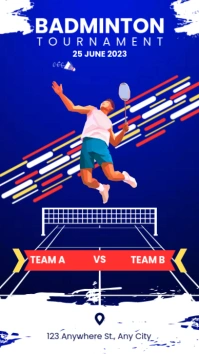 badminton tournament template Instagram-verhaal