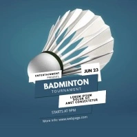 Badminton Video Design for instagram Square (1:1) template