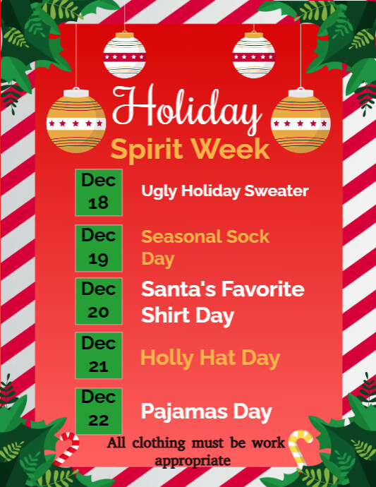 Christmas schedule PosterMyWall