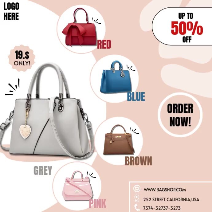 bag different colors poster template