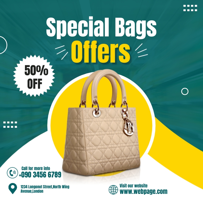 BAG PACK DISCOUNT Post Instagram template