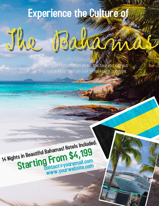 Bahamas Tour Travel Flyer Template 传单(美国信函)