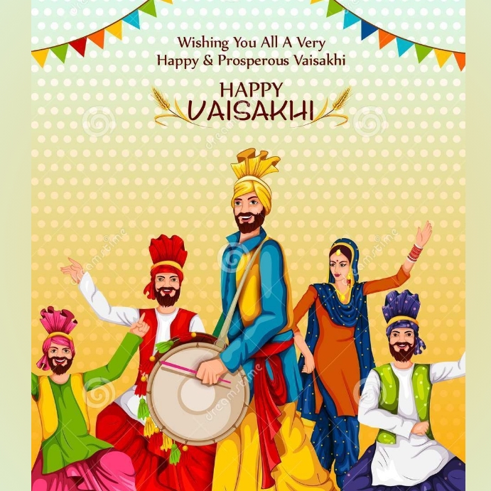 baisakhi, punjab new year, harvest festival Instagram Post template