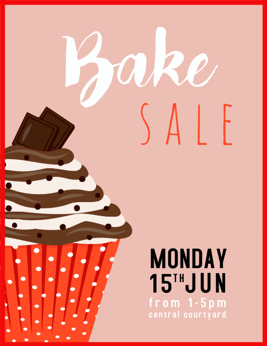 Copy of Bake Cupcake Cake Sale PosterMyWall