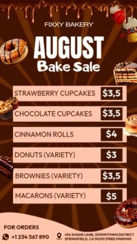 Bake Sale Ads Digital Display (9:16) template