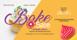 White and Yellow Bake Sale Facebook Shared Image template