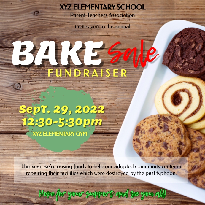 Fundraiser Post Example Bake Sale Fundraiser Template | PosterMyWall