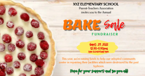 Bake Sale Fundraiser ภาพที่แชร์บน Facebook template